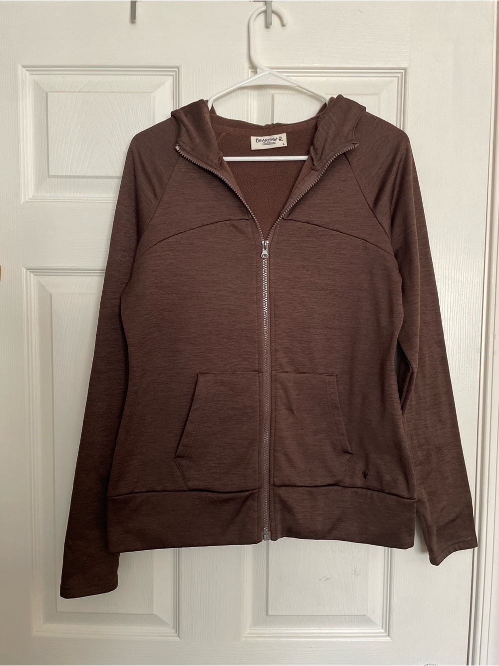 Bearpaw Outdoors Women's size Large  Brown Fleece Zip-Up Hoodie Jacket